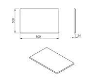 SAPHO PLATO deska Rockstone 800x24x500mm, bílá mat (4)