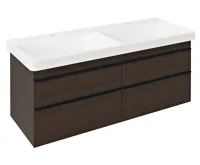 SAPHO SITIA dvojumyvadlová skříňka 116x50x44,2cm, 4xzásuvka, borovice rustik