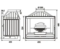 HS Flamingo Laudel  700 COMPACT Krbová vložka - levé prosklení 6277-54 (1)
