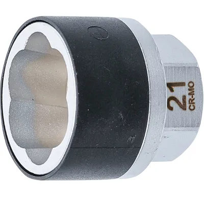 BGS Nástrčná hlavice se spirálovým profilem / šroubovák , pohon vnější šestihran 21 mm , 21
