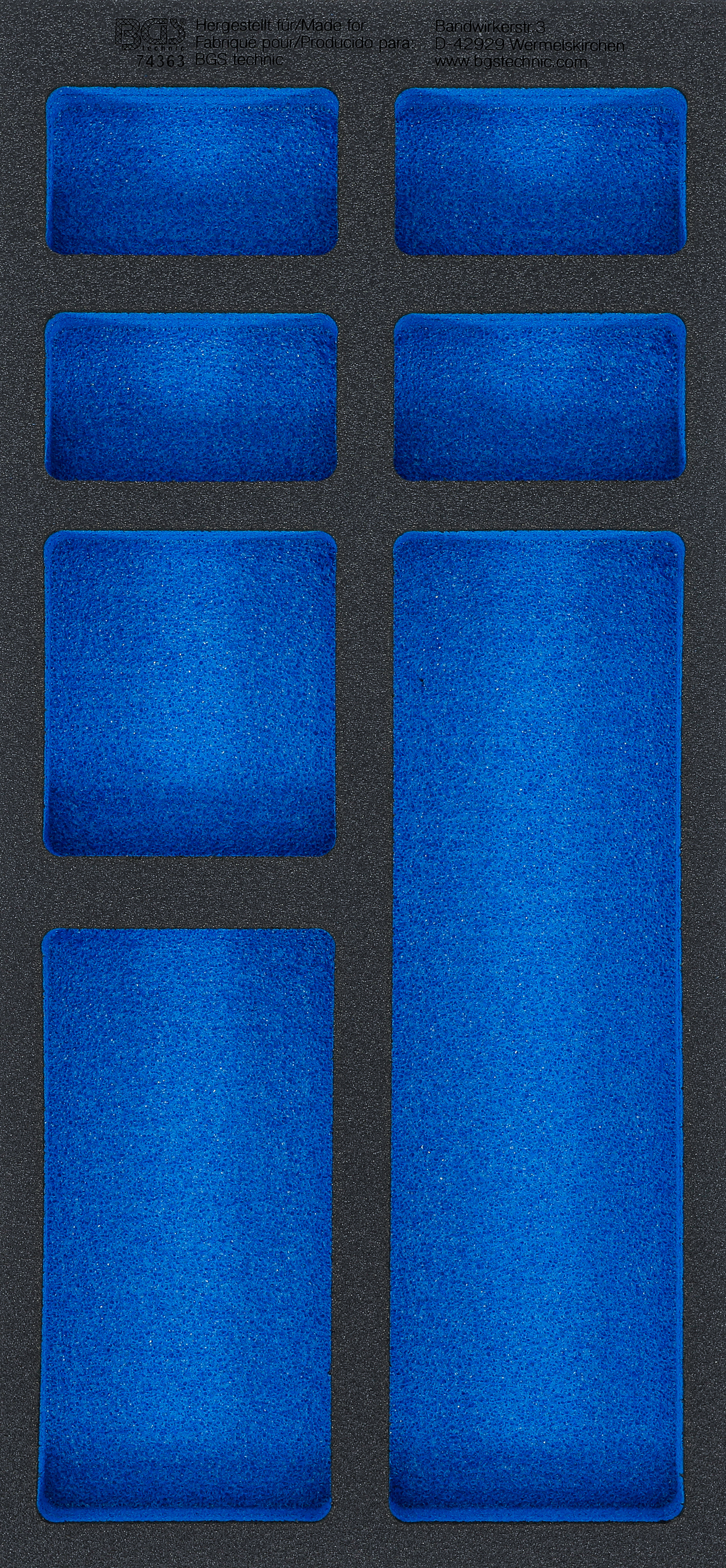 Bgs vložka do dílenského vozíku 1/3, prázdná: 7 odkládací přihrádky , 408 x 189 x 32 mm - bgs