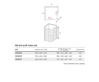 Sprchový kout, Kora, obdélník, 90 x 80 cm, bílý ALU, sklo Grape (2)