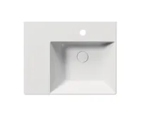 GSI KUBE X keramické umyvadlo 60x47cm, s odkládací plochou vlevo, bílá mat (4)