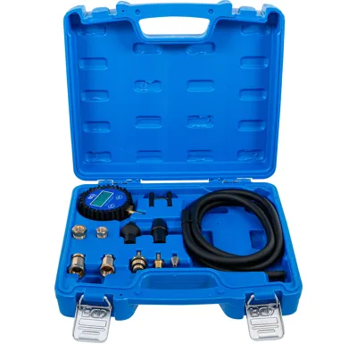 BGS Přípravek pro test vakua a benzínového čerpadla, digitální, se sadou adaptérů BS74436 – BG