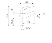 AQUALINE Stojánkový kulový ventil 1/2", 79,5mm, chrom (5)