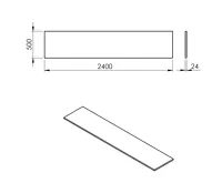 SAPHO PLATO deska Rockstone 2400x24x500mm, bílá mat (4)