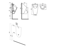 CERASTYLE SCHWARN BLACK keramický urinál, zadní přívod, zadní odpad, černá mat (4)