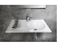 SAPHO JUNO umyvadlo, litý mramor, 80x47cm, pravé, bílá (3)