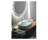 ISVEA INFINITY OVAL keramické umyvadlo na desku, 60x40cm, zelená mint (1)