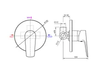 AQUALINE LOTTA podomítková sprchová baterie, 1 výstup, chrom (2)