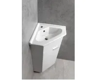 AQUALINE Keramické umyvadlo rohové 41x41 cm, nábytkové (3)