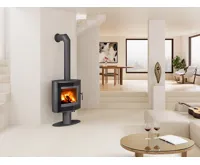 ROMOTOP Otočná krbová kamna STROMBOLI G T Plech, Celoprosklená dvířka (2)