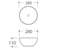 SAPHO ASTER keramické umývátko na desku, Ø 28cm, bílá (8)