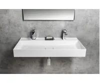 SAPHO GODIVA dvojumyvadlo, litý mramor, 96x44cm, bílá (7)