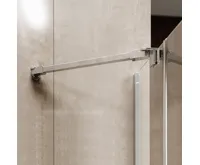 NOVEA Sprchový set, obdélník, 120x90 cm, chrom ALU, sklo Čiré, vanička z litého mramoru, sifon (7)