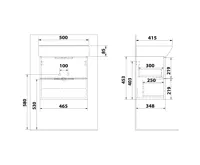 BRUCKNER NEON skříňka s keramickým umyvadlem 50x41,5 cm, bílá (6)