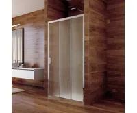 LIMA Sprchové dveře, trojdílné, zasunovací, 90 cm, chrom ALU, sklo Point (3)