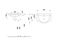 AQUALINE ZARA 55 keramické umyvadlo nábytkové 54x44,5cm, bílá (5)
