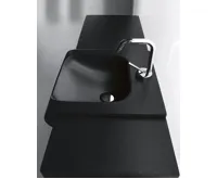 KERASAN INKA keramické umyvadlo polozápustné, 40x40cm, černá mat (4)