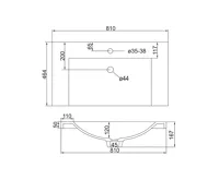 Mailo, koupelnová skříňka, umyvadlo z litého mramoru, dub, 1 zásuvka, 810x470x480 mm (3)