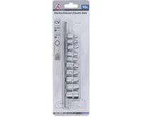 BGS Nástrčné hlavice E-profil, 6,3 mm (1/4") / 10 mm (3/8"), E4 - E16, 10dílná sada na kole (3)