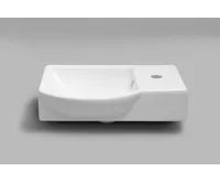 SAPHO LITOS keramické umývátko rohové, 45x32cm, baterie vpravo, bílá (4)