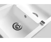 SAPHO Granitový dvojdřez, 78x47,5cm, bílá (5)