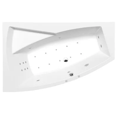 POLYSAN EVIA L HYDRO-AIR hydromasážní vana, 170x100x47cm, bílá