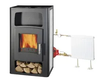 Haas+Sohn Kalmar II/11 Krbová kamna s výměníkem 11,3kw - antracit, šedá +  koš ZDARMA