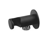 SAPHO Držák sprchy kulatý, pevný, s vyústěním, černá mat (1)