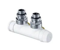 Honeywell Therafix Desing H-blok s termostat.ventilem rohový bílý, pravý, DN15