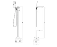 SAPHO GINKO vanová baterie s připojením do podlahy, černá mat (8)