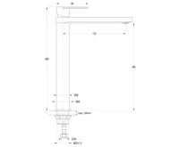 AQUALINE DAPHNE stojánková umyvadlová baterie vysoká, černá mat (5)