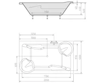 POLYSAN DUO obdélníková vana 200x120x45cm, bílá (4)