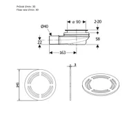 POLYSAN FLEXIA vaničkový sifon, průměr 90mm, DN40, kruhová krytka nerez mat (6)