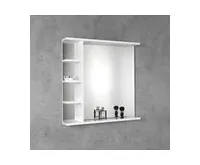 AQUALINE KORIN STRIP zrcadlo s LED osvětlením a policemi 70x70x12cm (1)