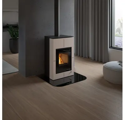 Sklo pod kamna - FLAMINGO Oblouk 1000x1000 mm, černé, fazeta / 2xR200 / 6 mm