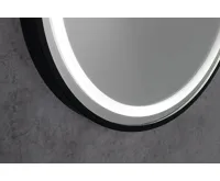 SAPHO KAIRA oválné zrcadlo s LED osvětlením 45x90cm, černá mat (7)