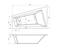 AQUALINE METUJE vana 160x100x42cm, levá, bílá (2)