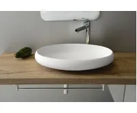 SAPHO THIN umyvadlo na desku, Rockstone, 60x40 cm, bílá mat (3)