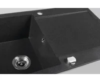 SAPHO Granitový vestavný dřez s odkapem, 97x50cm, černá (6)