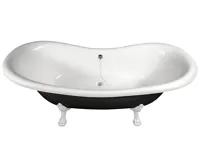 POLYSAN CHARLESTON volně stojící vana 188x83x69cm, nohy bílé, černá/bílá (4)