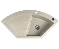 SAPHO Granitový vestavný dřez rohový s odkapem, 114x57,5cm, béžová SAPHO Granitový vestavný dřez rohový s odkapem, 114x57,5cm, béžová