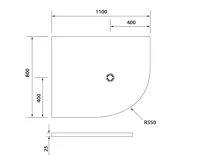 POLYSAN FLEXIA vanička z litého mramoru čtvrtkruh, s možností úpravy rozměru, 110x80cm, R550, levá (2)