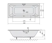POLYSAN KRYSTA SLIM obdélníková vana 180x80x39cm, bílá (5)