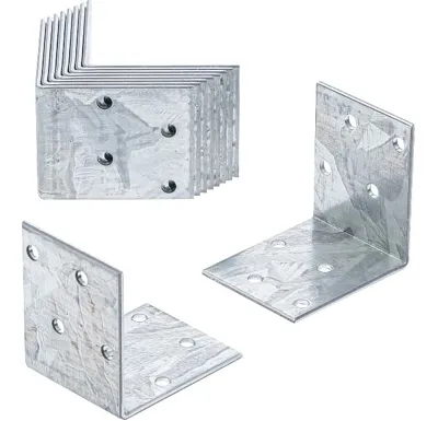 BGS Spojovací plechy,  50 x 50 x 40 x 2 mm,  10dílná,  zinkované,  děrované, úhlové