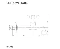 Nástěnný kohoutek, Retro Viktorie, 1/2", chrom (1)