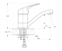 BRUCKNER HOFFER stojánková umyvadlová baterie, otočné ramínko, chrom (4)