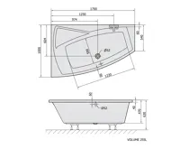 POLYSAN EVIA L asymetrická vana 170x100x47cm, bílá (6)