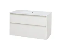 Opto, koupelnová skříňka s keramickým umyvadlem, bílá, 2 zásuvky, 1010x580x458 mm Opto, koupelnová skříňka s keramickým umyvadlem, bílá, 2 zásuvky, 1010x580x458 mm